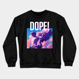 Dope! Angel Synthwave Typography Crewneck Sweatshirt